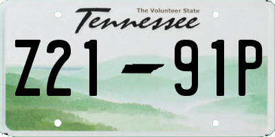 TN license plate Z2191P