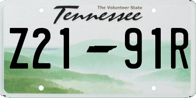 TN license plate Z2191R