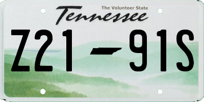 TN license plate Z2191S