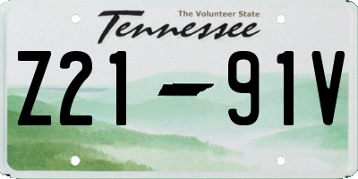 TN license plate Z2191V