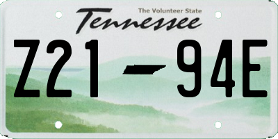 TN license plate Z2194E