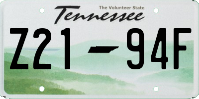 TN license plate Z2194F