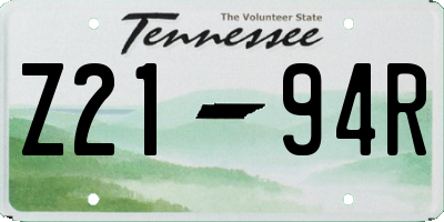 TN license plate Z2194R