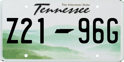 TN license plate Z2196G