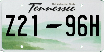 TN license plate Z2196H