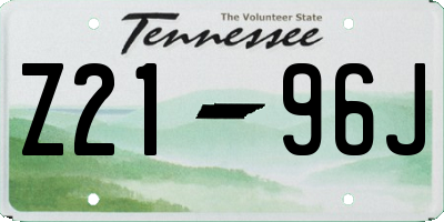TN license plate Z2196J