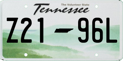 TN license plate Z2196L