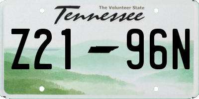 TN license plate Z2196N