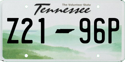 TN license plate Z2196P