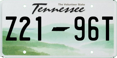TN license plate Z2196T