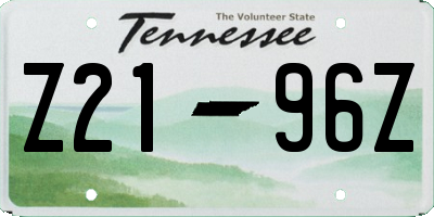 TN license plate Z2196Z