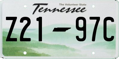 TN license plate Z2197C