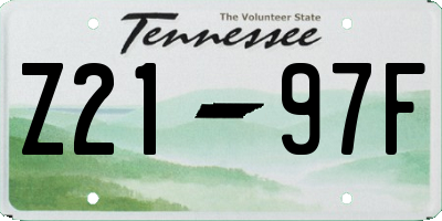 TN license plate Z2197F