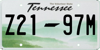 TN license plate Z2197M