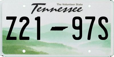 TN license plate Z2197S