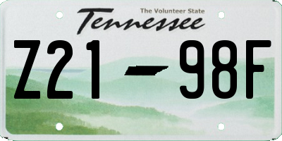 TN license plate Z2198F
