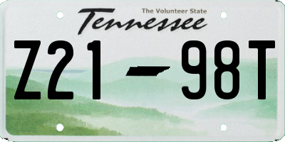 TN license plate Z2198T