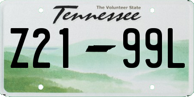 TN license plate Z2199L