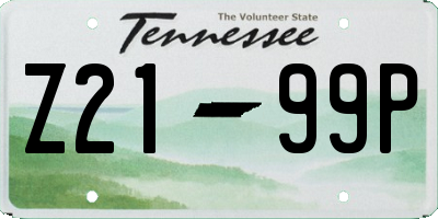 TN license plate Z2199P