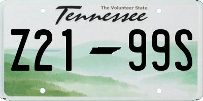 TN license plate Z2199S