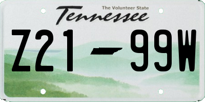 TN license plate Z2199W