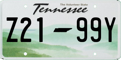 TN license plate Z2199Y