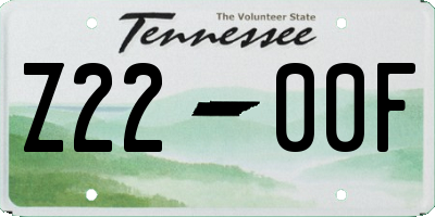 TN license plate Z2200F