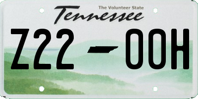 TN license plate Z2200H