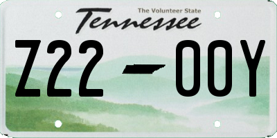 TN license plate Z2200Y