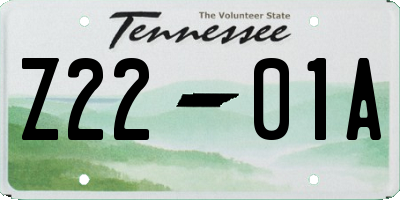 TN license plate Z2201A