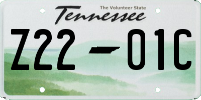 TN license plate Z2201C