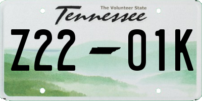 TN license plate Z2201K