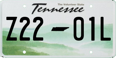 TN license plate Z2201L