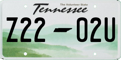 TN license plate Z2202U