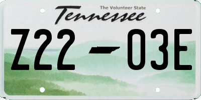 TN license plate Z2203E