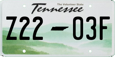 TN license plate Z2203F