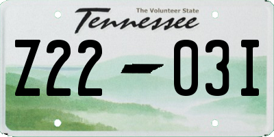 TN license plate Z2203I