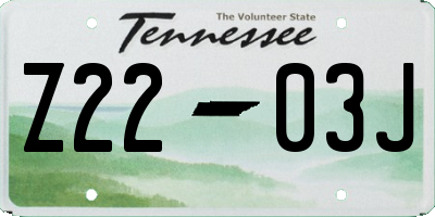 TN license plate Z2203J