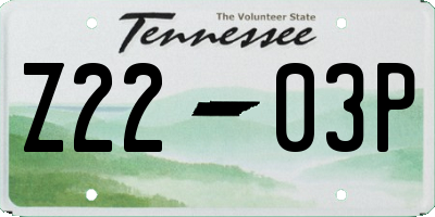 TN license plate Z2203P