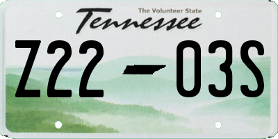 TN license plate Z2203S