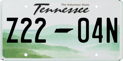TN license plate Z2204N