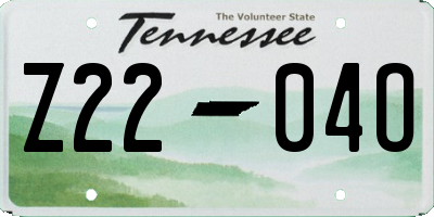 TN license plate Z2204O