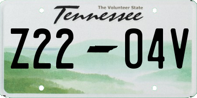 TN license plate Z2204V