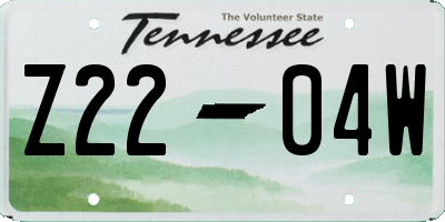 TN license plate Z2204W