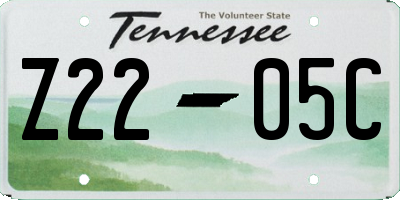 TN license plate Z2205C
