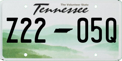 TN license plate Z2205Q