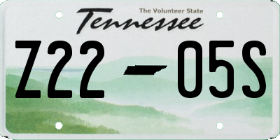 TN license plate Z2205S