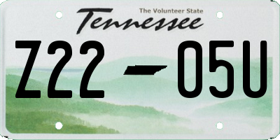 TN license plate Z2205U