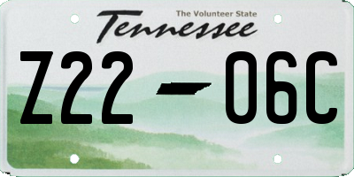 TN license plate Z2206C