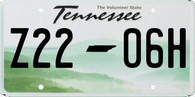TN license plate Z2206H
